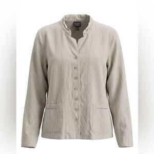 EILEEN FISHER WOMENS JACKET BLOUSE TAN SIZE PETITE M